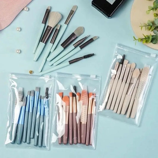 Fluffy Essentials: 8-Piece Makeup Brush Set